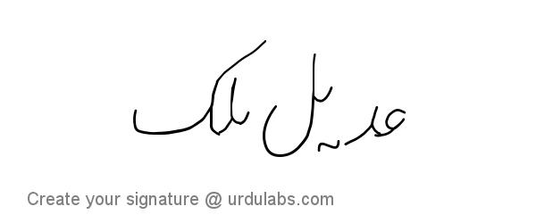 Urdu Hand Drawn Signature of Adeel Malik