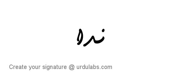 Urdu Hand Drawn Signature of Nida